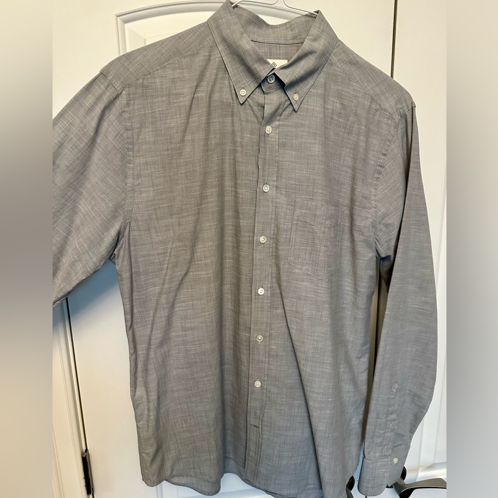Gant Men's Gray Casual Button-Down Shirt - Italian fabric